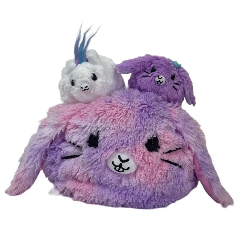 Pikmi Pops Super Flip Cinnabon Giant Bunny & 2 Baby Pops Plush Y2K Vintage Toys